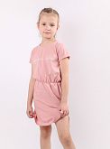 Летнее трикотажное платье для девочки Фламинго розовое 725-417