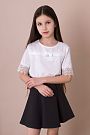 Блузка с кружевом для девочки Mevis белая 5035-02