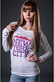 Футболка с длинным рукавом женская Фламинго NEW YORK кремовая 016-416