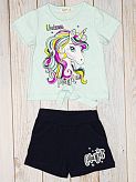 Комплект футболка и шорты для девочки Breeze Unicorn Magic голубой 14999