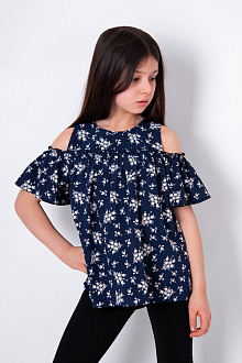 Блузка для девочки Mevis темно-синяя 3430-03 - ціна