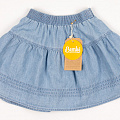 Юбка джинсовая для девочки Бемби голубая ЮБ65 - фото