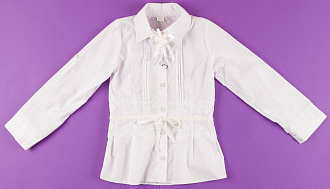 Блузка шкільна для дівчинки VVL біла 01550 - ціна