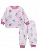 Теплая пижама флис для девочки Фламинго розовая Пчелки 347-1404