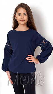 Нарядная блузка для девочки Mevis темно-синяя 2829-02 - ціна