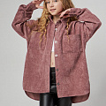 Стильна сорочка вельвет для дівчинки темно-рожева 0223 - ціна