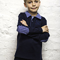 Поло с длинным рукавом для мальчика Frantolino синее 1117-016 - ціна