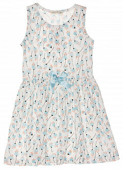 Літній сарафан для дівчинки Breeze білий в блакитну квіточку 12934 - ціна