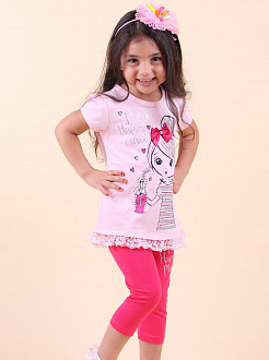 Комплект футболка та бриджі для дівчинки Breeze рожевий 13737 - ціна