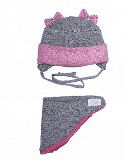 Комплект шапка і хомут для дівчинки Ніколь рожевий 200101 - ціна