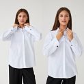 Рубашка школьная коттоновая для девочки белая 6513