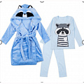 Халат і піжама для хлопчика Фламінго Єнот блакитний 531-909 - ціна