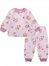 Теплая пижама флис для девочки Фламинго розовая Мишки 347-1404