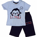 Комплект футболка і шорти Hoity-toity Мавпа блакитний 0468 - ціна