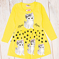 Трикотажное платье для девочки Котик милашка желтый 6895 - ціна