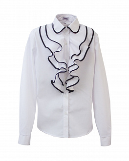 Блуза з воланами Frantolino біла 1205-001 - ціна