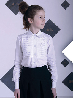 Блузка з довгим рукавом для дівчинки B.Fly Олівія біла - ціна