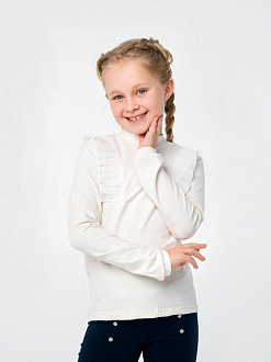 Блузка трикотажна з довгим рукавом для дівчинки SMIL молочна 114443 - ціна