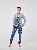 Утепленная пижама для мальчика Smil Space серая 104746