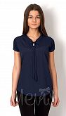 Блузка с коротким рукавом для девочки Mevis синяя 2669-01