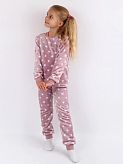 Пижама детская вельсофт Фламинго Звёздочки темная пудра 855-910