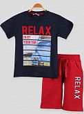 Комплект футболка и шорты для мальчика Breeze Relax синий 14382