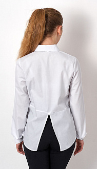 Блузка з довгим рукавом для дівчинки Mevis біла 2749-01 - фото