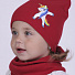 Комплект шапка і хомут для дівчинки Semejka Єдиноріг червоний 9317 - ціна
