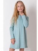 Тёплое платье для девочки Mevis бирюзовое 4382-01