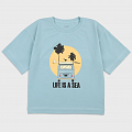 Футболка детская Фламинго Life is a Sea бирюзовая 1005-417 - цена