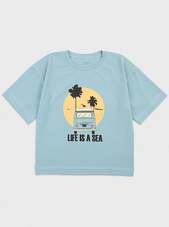 Футболка детская Фламинго Life is a Sea бирюзовая 1005-417 - цена