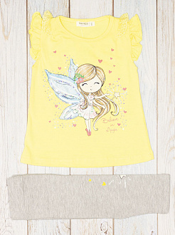 Комплект футболка та бриджі для дівчинки Breeze Фея жовтий 14371 - ціна