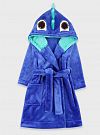 Теплый халат вельсофт детский Фламинго Дино синий электрик 714-909