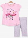 Комплект футболка и бриджи для девочки Breeze Cute Flamingos розовый 13490