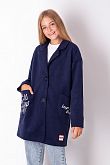 Легкое пальто для девочки Mevis темно-синее 3445-02