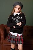 Свитшот для девочки Mevis College черный 4942-02