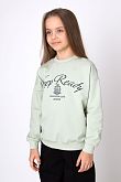 Свитшот для девочки Mevis College оливковый 4942-04