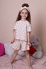 Летняя пижамка для девочки Mevis Вишенки бежевая 5039-02