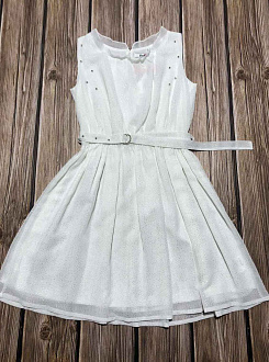 Нарядне плаття для дівчинки Mevis молочне 3207-04 - фото