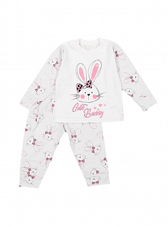 Пижама для девочки Фламинго Зайка молочная 613-222 - цена