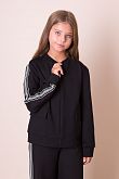 Бомбер школьный трикотажный для девочки Mevis черный 5359