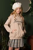 Кофта-худи для девочки Mevis College бежевая 4983-04