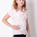 Блузка з коротким рукавом для дівчинки Mevis пудра 3439-02 - ціна