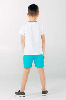Комплект для хлопчика (футболка + шорти) SMIL Мрійники білий 113254 - фото