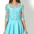 Нарядное платье с накидкой для девочки Mevis бирюзовое 2789-03 - ціна