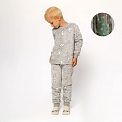 Теплая пижама вельсофт светиться в темноте Фламинго Лапки серая 855-924-01