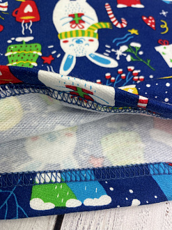 Утеплена новорічна піжама Фламінго Звірята синя 109-058 - фото