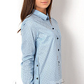 Блузка с длинным рукавом для девочки Mevis Горошек голубая 2643-01 - ціна