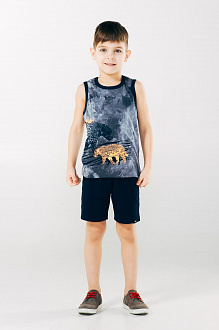 Комплект для мальчика (майка+шорты) SMIL Мечтатели серый 113253 - ціна