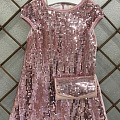 Платье нарядное с пайетками для девочки Serkon розовое 4416 - ціна